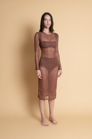 VESTIDO AURORA TULE CAPPUCCINO