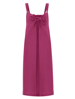 VESTIDO LINHO FUCSIA
