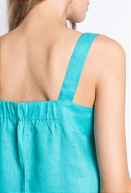 VESTIDO LINHO TURQUESA