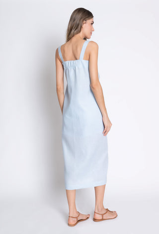 VESTIDO LINHO AZUL JEANS